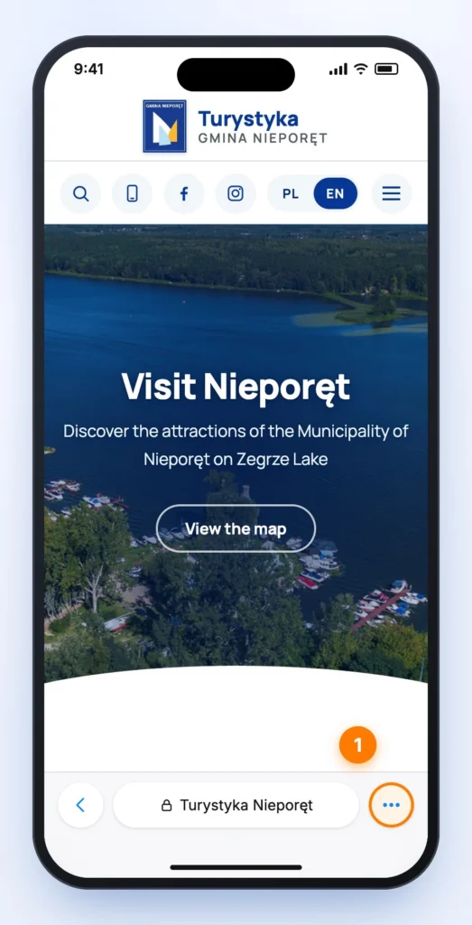 Safari on iPhone with the “more” button (three dots) highlighted in the bottom bar